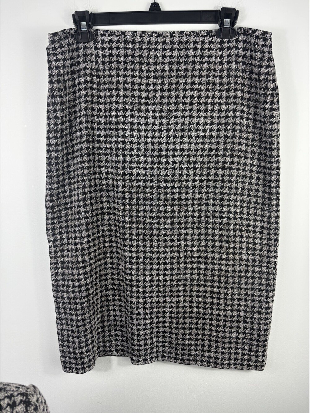 Preston & York Houndstooth 2-Piece Skirt Suit Sz 16 Open Front Blazer - Picture 3 of 9